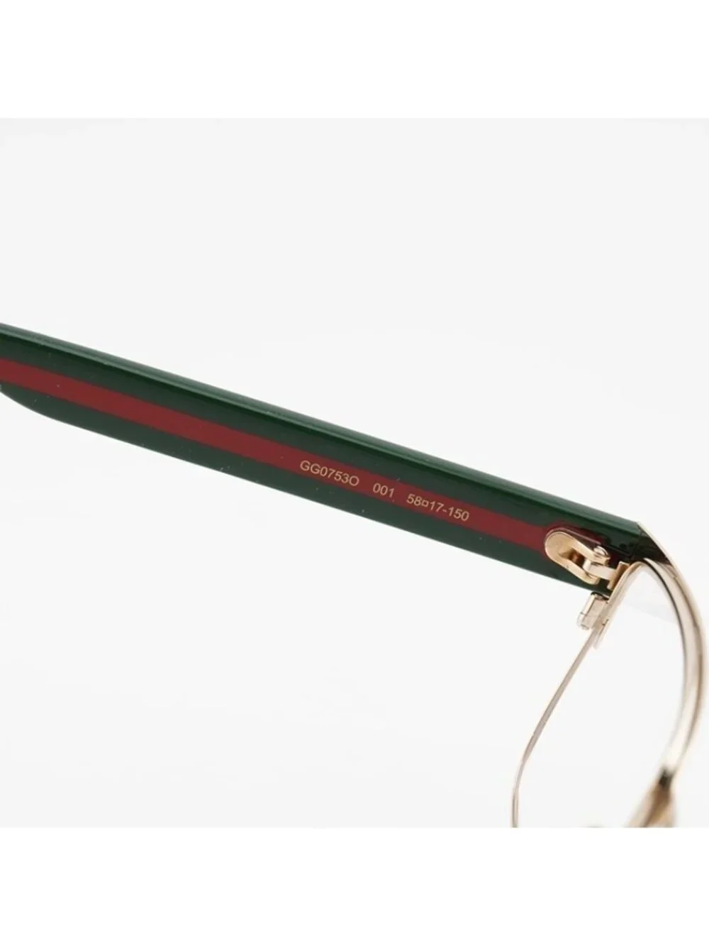 Gucci GG0753O 001 Eyeglasses Gold 58mm Rectangle Frame